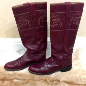 Justin maroon leather boots